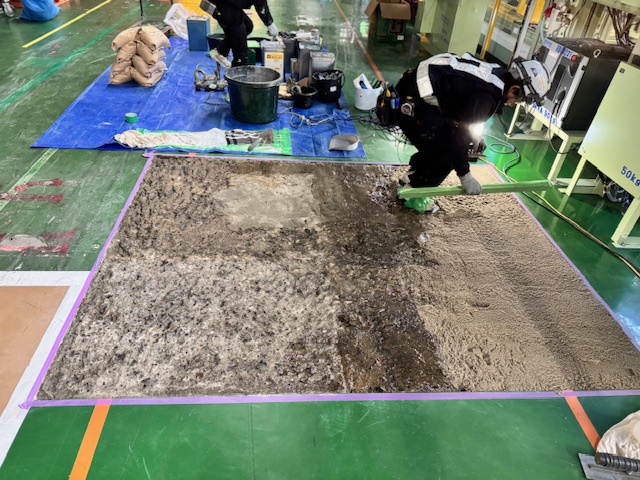 AMR走行経路の舗装工事